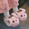 Pantuflas de algodón de invierno para niños y niñas, cálidas, de felpa, antideslizantes, de suela gruesa, peludas, para uso en casa, padre-hijo, zapatos cerrados de algodón para niños