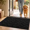 Tapete para Piso Interno Absorvente de Poeira e Limpeza com Água Antiderrapante Lavável Tapete de Boas-Vindas Durável para Hall de Entrada Interno e Pátio