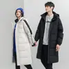 Chamarra de Plumas para Hombre de Longitud Media Hasta la Rodilla 2021 Invierno Nueva Moda para Hombres y Mujeres Parejas Chamarra Blanca de Plumas de Pato