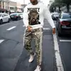 Traje de Sudadera con Cuello Redondo y Pantalón para Hombre Temu Transfronterizo Estampado 3D Moda Hip-Hop al Aire Libre Ropa Deportiva