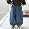 Pantalones Vaqueros Unisex para Niños de Primavera y Otoño, Estilo Bebé, Personalidad Infantil Elegante, Marca de Tendencia, Estilo Coreano, Retazos, Estilo Japonés, Pantalones Harem
