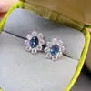 Aretes de Topacio Natural, Morado Sedoso, Cuerpo Completamente Puro, Plata 925, Exquisita Piedra Principal Incrustada 5*7mm, Suministro Directo del Fabricante