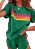 Amazon Best-Selling Transfronterizo Trajes Nuevos de Primavera y Verano para el Hogar para Mujer, Estilo Simple Europeo y Americano, Colores Contrastantes, Trajes Casuales de Moda para Mujer
