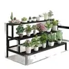 Soporte de Flores para Balcón Multicapa Suculentas Patio de Pie Multicapa Tipo Escalera Impermeable a Prueba de Óxido Interior Exterior Soporte de Flores de Hierro Forjado