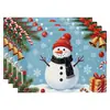 Amazon Manteles Navideños Muñeco de Nieve Árbol de Navidad Manteles Decoración de Mesa de Comedor Occidental Manteles Aislantes Fiesta Navideña