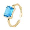 Anillo de Circón Azul Moda Literario Elegante Exquisito de Alta Gama Ins Trendy Geométrico Anillo Abierto Suministro de Comercio Electrónico