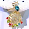 Broche de Bailarina Estilo Francés, Broche de Cristal Nuevo de Alta Gama para Mujer, Pin de Diseño de Nicho, Accesorio para Vestido