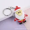 Llavero Creativo de Santa Claus, Árbol de Navidad, Reno, Dibujos Animados Lindos de Goma Suave PVC Colgante para Bolso Regalos Promocionales