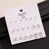 Pendientes para Piercing de Oreja Nicho Gama Alta Versátil para el Día a Día Sencillo Letra Cereza Juego de Pendientes Clavos para Hélice de Oreja Diversos