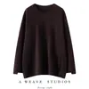 Macio e amigo da pele~ Nova coleção outono e inverno: um suéter pullover 100% cashmere luxuoso e descontraído com gola redonda, projetado para fazer você parecer mais jovem e mais magra