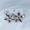 Nuevos Pendientes de Tachuela Irregulares Geométricos Retro Transfronterizos para Mujer Simples Versátiles Creativos Acero de Titanio Diseño Hidráulico Joyería al por Mayor