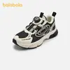 Sapatos infantis Balabala, tênis de corrida respiráveis de malha para meninos, sapatos de outono com fivela de botão, sapatos de pai
