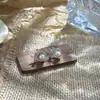 Pendientes de Tachuela de Perla de Vidrio Rosa Claro de Medio Lazo Asimétrico Pendiente de Estilo de Temperamento Moda Pendientes con Aguja de Plata de Ley 925 Sensación de Alta Gama