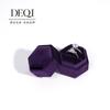 Caja de Anillo de Terciopelo Transfronteriza Caja de Joyería Hexagonal Caja de Embalaje de Joyería Sentido Premium para Comercio Exterior