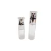 Bomba de aluminio electroquímico de cobertura total 15ml 30ml transparente esmerilado loción cosméticos cuidado de la piel botella sub delgada larga