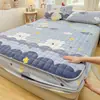 Nueva funda de cama acolchada de terciopelo de leche engrosada clase A, cálida de invierno, agradable al tacto, sábana, juego completo de tres piezas para estudiante