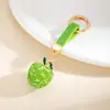Pingente de chaveiro de carro de maçãzinha tridimensional cravejada de diamantes transfronteiriço, acessório versátil para bolsas femininas, toque de luxo, pequeno presente