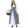 Traje Tradicional Europeu de Cerveja Fantasia de Serva da Corte Vestido Longo Halloween Drama Pastoral Figurino de Palco Medieval