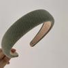 Diadema de esponja tejida de sarga francesa, diadema blanca de ala ancha alta para la cabeza, tocado, pasador exterior versátil