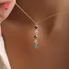 Collar de Moda con Circonita Cúbica de Nuevo Estilo Transfronterizo 12 Piedras de Nacimiento Geométricas Piedra de Nacimiento Personalizada por Mes