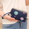 Bolsa de Celular Três Camadas Estampada da Moda, Carteira Longa, Clutch Horizontal, Porta-Moedas Portátil, Bolsa de Mão Que Cabe um Celular Grande