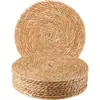 Manteles individuales tejidos de paja, tapetes redondos resistentes al calor, posavasos, tapetes para cuencos, tapetes de mesa tejidos a mano estilo japonés, tapetes para ollas anti-quemaduras, envío transfronterizo