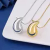 Collar de cadena para clavícula de metal liso con forma de gota de agua transfronterizo para mujer, europeo y americano, deseo, más vendido, collar con colgante de gota de agua, moderno