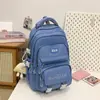 Nova Mochila de Cor Sólida de Grande Capacidade, Estilo Ins Academy Japonês, Mochila Versátil com Múltiplos Compartimentos Redutora de Peso para Alunos do Ensino Fundamental II