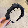 Faixa de Cabelo com Bolinhas Pretas para Mulheres 2026 Novo Estilo Faixa de Cabelo Alta com Pente Dentado Presilha Antiderrapante para Uso Diário Acessório de Cabelo
