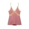 Marca Z Camisola Renda Lingerie Solta Novo Estilo Zr Comércio Exterior Roupas Femininas Estilo Europeu e Americano Costas Za