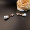 Elegantes pendientes de alta gama con forma de gota de agua blanca y plumas de diamantes de imitación rosas retro para mujer, otoño e invierno 2024, venta al por mayor
