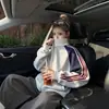 Sudadera cárdigan de bloques de color a rayas estilo americano para hombres y mujeres, diseño de otoño de alta resistencia, estilo universitario, chaqueta de béisbol para parejas de moda callejera