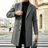 Nuevo abrigo de otoño e invierno para hombre, estilo europeo y americano transfronterizo, con cuello de solapa, talla grande, acolchado y engrosado, gabardina larga hasta la rodilla para hombre