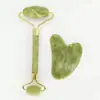 Rodillo Masajeador Facial de Jade en Stock de Fábrica Rodillo de Cuarzo Rosa Tabla Gua Sha Set Completo Rodillo Facial de Jade Personalizable