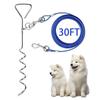 Cuerda de tracción de alambre de acero de doble cabezal para exteriores, uno a dos, clavo de tierra en espiral, estaca fija, estaca para perro, estaca para atar perro, accesorios para mascotas a juego