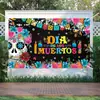 Banner de Día de Muertos Transfronterizo de Amazon 110*180cm Atmósfera Festiva Fondo de Fiesta Festival de Fantasmas Banner Colgante para Interiores y Exteriores