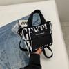 Tailandia Dama Estampado de Letras Bolso Tote de Lona Bloque de Color Bolso de Hombro Casual de Moda Versátil