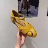 Versión de Cuero Suave~Sandalias de Commuter Elegantes de Estilo Francés con Punta Redonda y Abierta para Mujer, Sandalias Romanas Nuevas de Verano con Punta Cerrada Tejida
