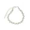 Pulsera Rota de Cuentas Plateadas con Bombilla Pequeña de Colores para Mujer, Lujo Accesible Versátil Diseño de Pulsera de Lazos Joyería de Mano Estilo Nuevo