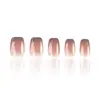 Armadura de Uñas Desgastable con Gradiente Azul Parche de Uñas Sencillo con Brillo Popular en Little Red Book Armadura Desgastable 30 Piezas
