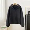 Grande Pedido de Fábrica! Estilo Casal Outono/Inverno Solta Dupla Face Lã Grossa Quente à Prova de Vento Com Capuz Moletom de Lã Jaqueta