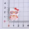 Gafas Lindas de Dibujos Animados Gato Gatito Resina DIY Pasador Accesorios para el Cabello Pegamento de Crema Imán para Refrigerador Material para Joyería Accesorios Lote