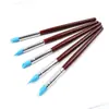 Arcilla suave silicona pluma arcilla tallado Arcilla Arcilla herramienta plástica 5 Piezas traje pluma de goma pluma para uñas fábrica venta al por mayor