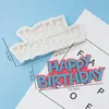 Molde de Silicona para Pastel Tamaño Grande Corona Tarjeta de Feliz Cumpleaños Happybirthday Letras Inglesas Postre