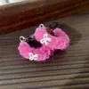 Aretes de Aro con Lazo de Felpa Dopamina para Mujer, Elegantes y Versátiles para Otoño e Invierno