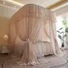 Nuevo Modelo 2026 Mosquitero de Riel en Forma de U con Encaje, Uso Doméstico, Gasa Encriptada de Doble Capa, Dosel de Cama Integrado de Pie para Dormitorio a Prueba de Mosquitos