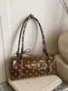 Bolso de Hombro y Axila de Punto de Lunares de Alta Gama Estilo Coreano Transfronterizo para Mujer 2026 Primavera Nuevo Bolso Cilindro Simple de Moda
