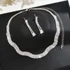 2026 Nueva Cadena de Garra de Pedrería Multicapa Ecológica Cadena para Clavícula Gargantilla Moda Europea y Americana Conjunto de Collar y Pendientes para Novia
