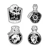 Broche Transfronterizo Nuevo Personalizado Estilo Gótico Punk Calavera de Dibujos Animados Creativa Copa de Vino Corazón Insignia de Accesorio Metálico
