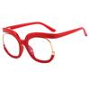 9051 gafas de PC con montura metálica de gran tamaño, antiluz azul, estilo retro, montura redonda, gafas ópticas, exportación transfronteriza al por mayor